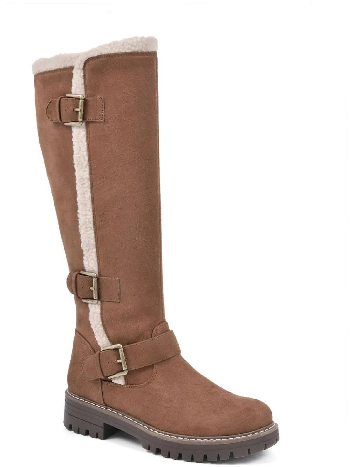 Merritt Womens Microfiber Faux Fur Knee-High Boots