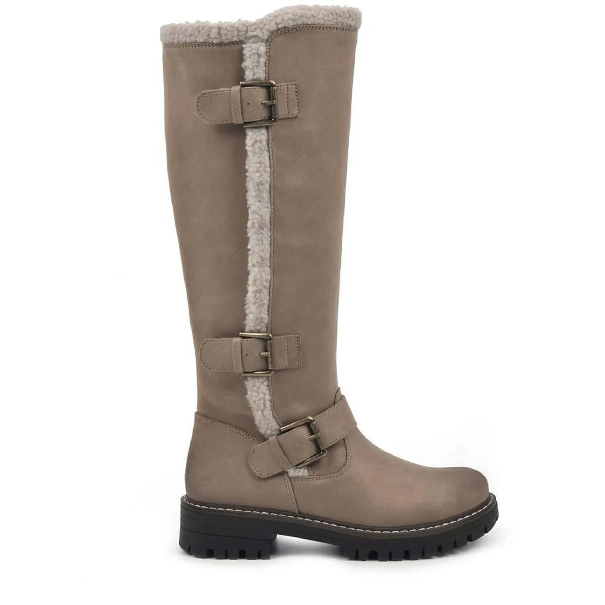 Merritt Womens Microfiber Faux Fur Knee-High Boots