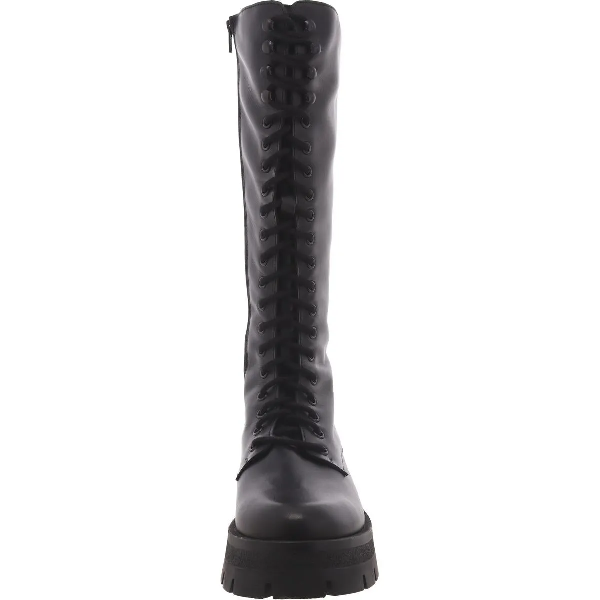 Motto Womens Leather Zipper Knee-High Boots