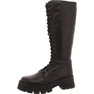 Motto Womens Leather Zipper Knee-High Boots