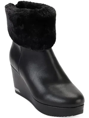 Nadra Womens Padded Insole Faux Fur Wedge Boots