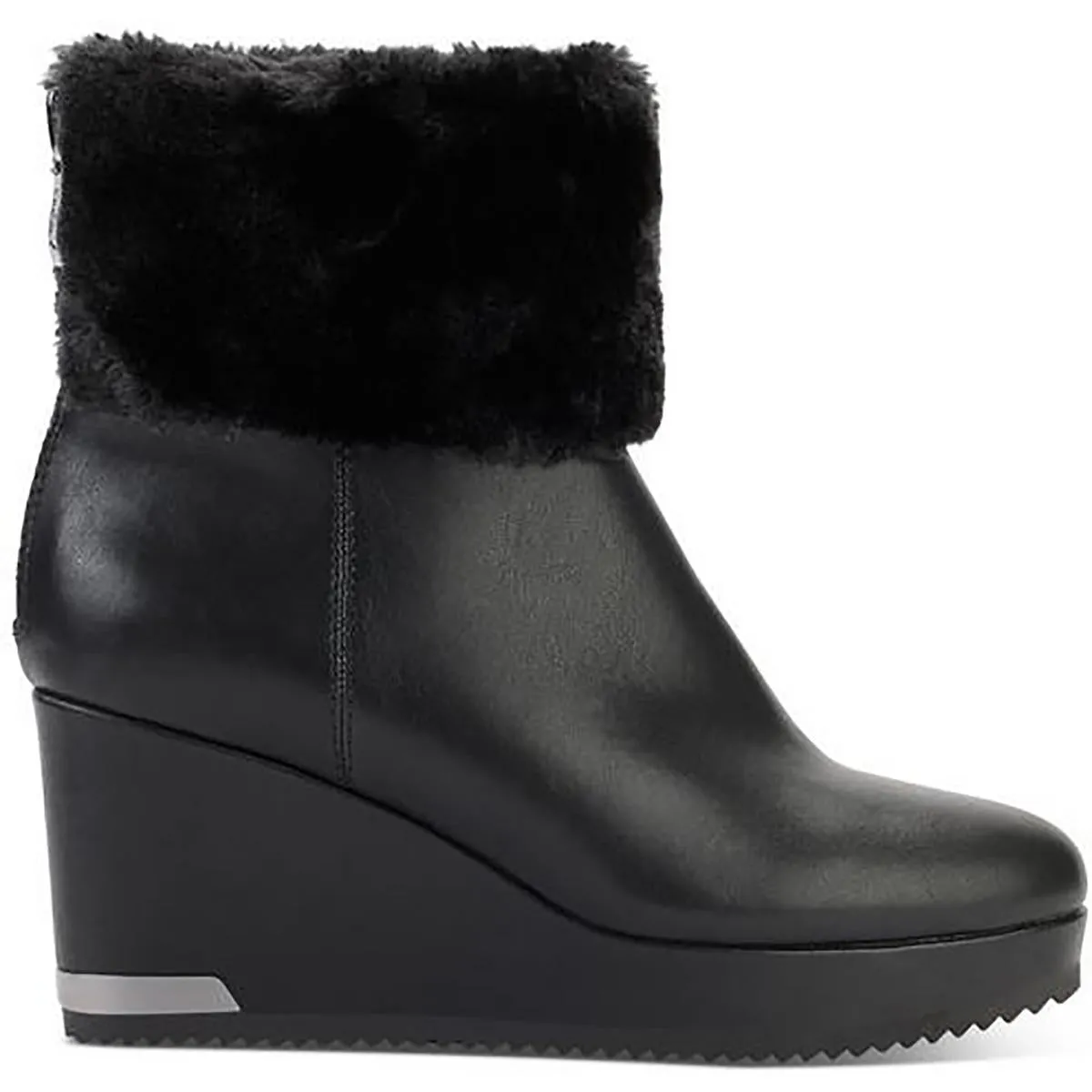 Nadra Womens Padded Insole Faux Fur Wedge Boots