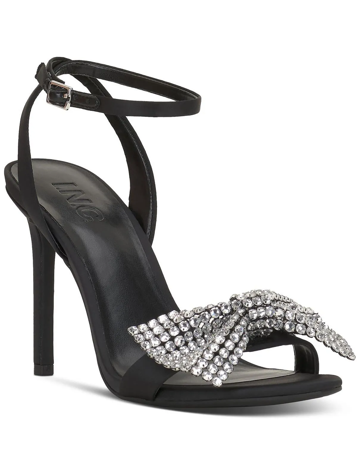 Nemmzi Womens Satin Ankle Strap Heels