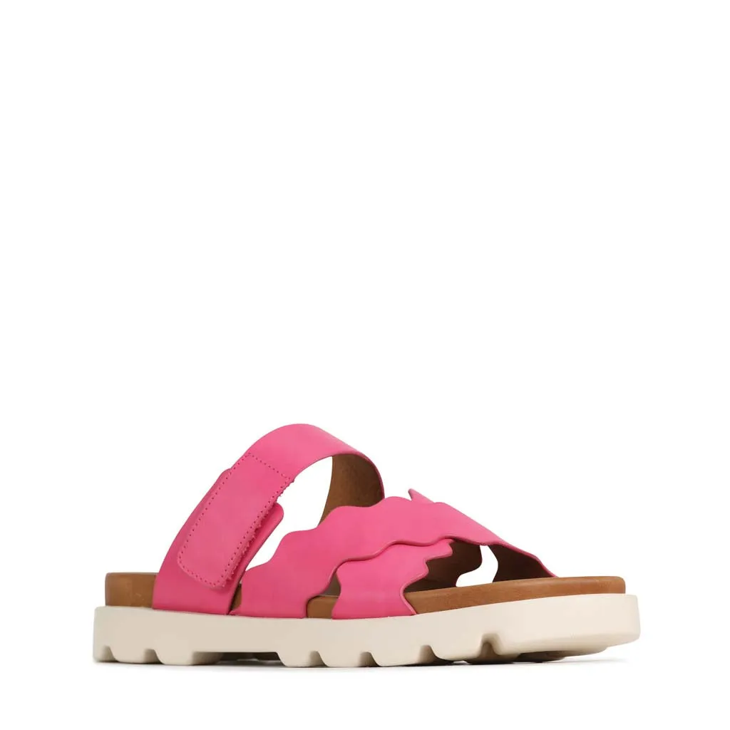 NISSA LEATHER SLIDE SANDALS