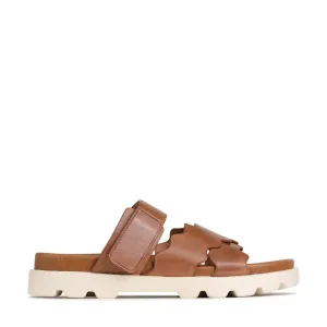 NISSA LEATHER SLIDE SANDALS
