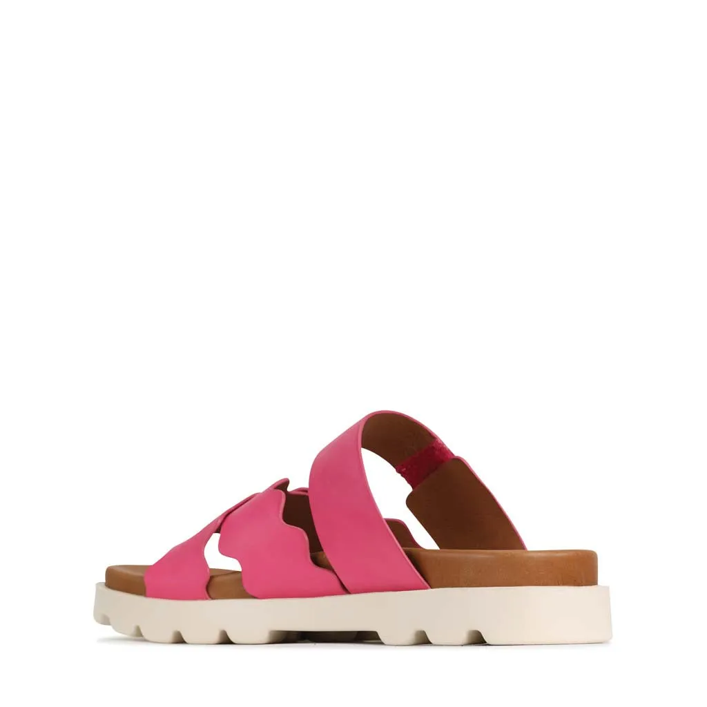 NISSA LEATHER SLIDE SANDALS