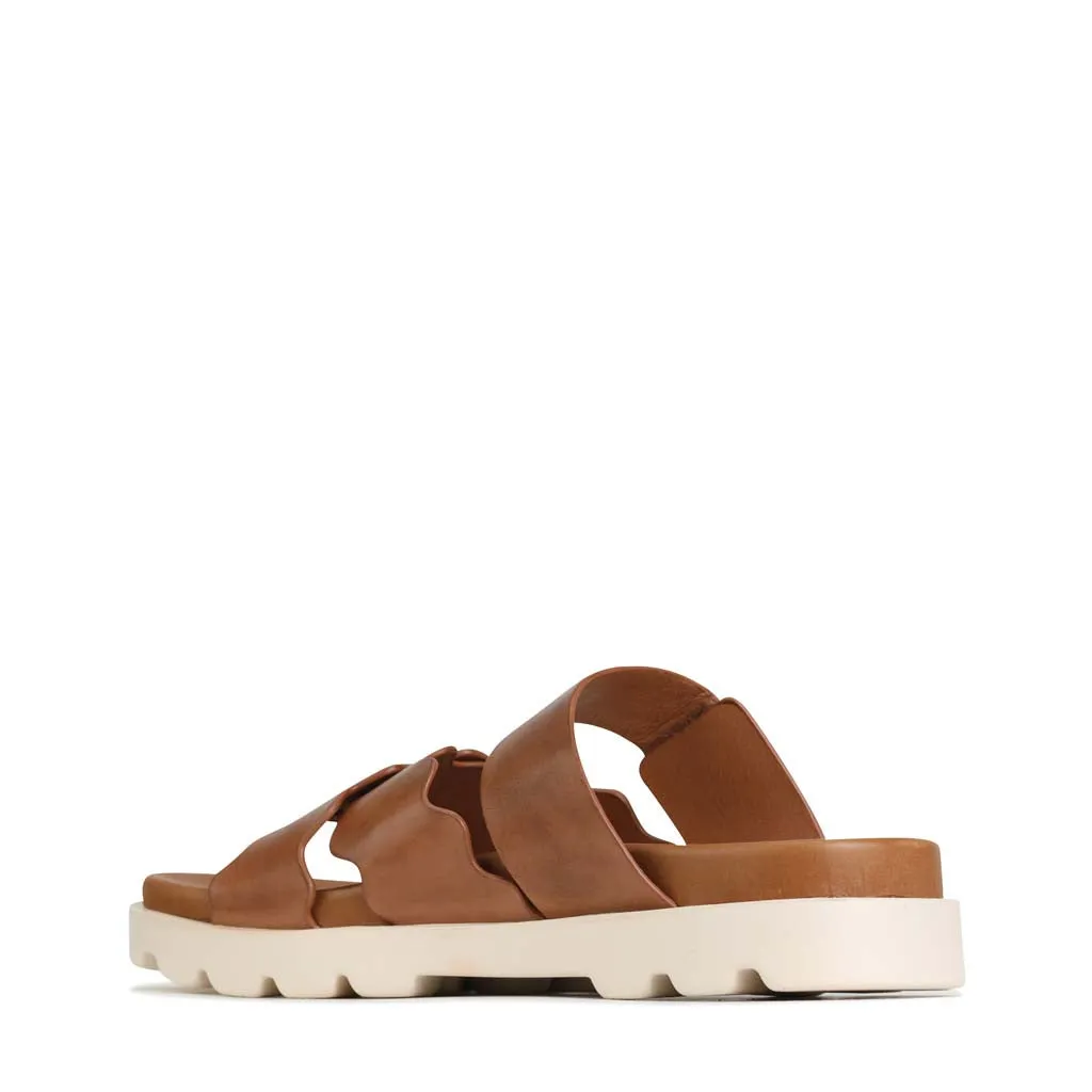NISSA LEATHER SLIDE SANDALS