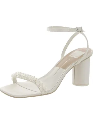 NORY Womens Satin Ankle Strap Heels
