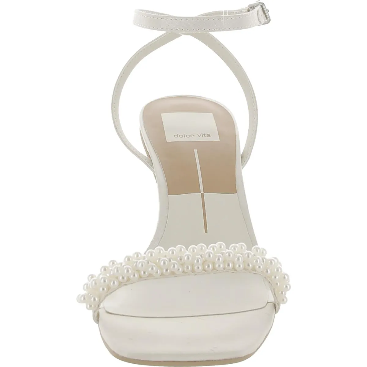 NORY Womens Satin Ankle Strap Heels