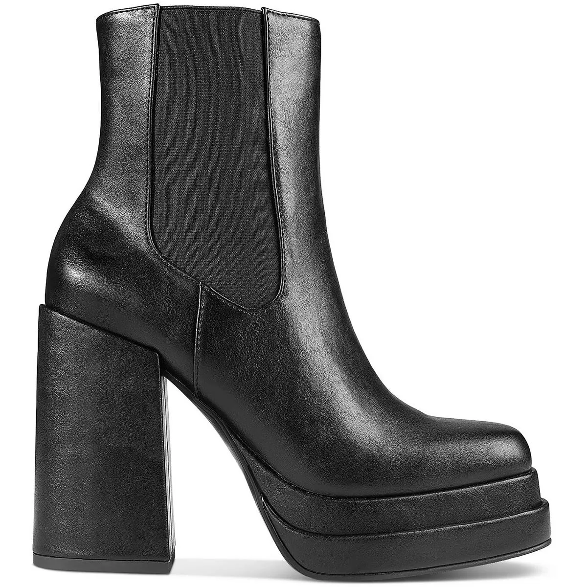Ohara Womens Faux Leather Chunky Ankle Boots
