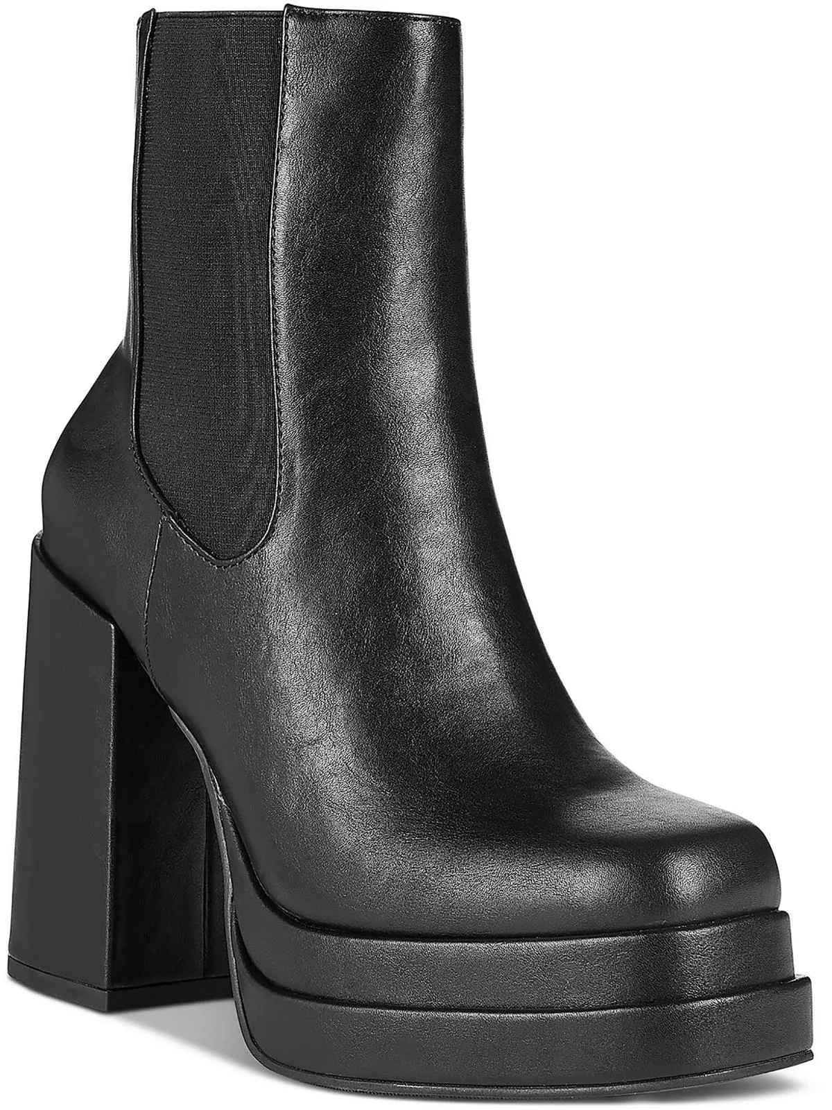 Ohara Womens Faux Leather Chunky Ankle Boots