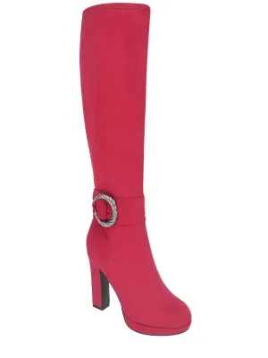 Ovidia Womens Faux Suede Knee-High Boots