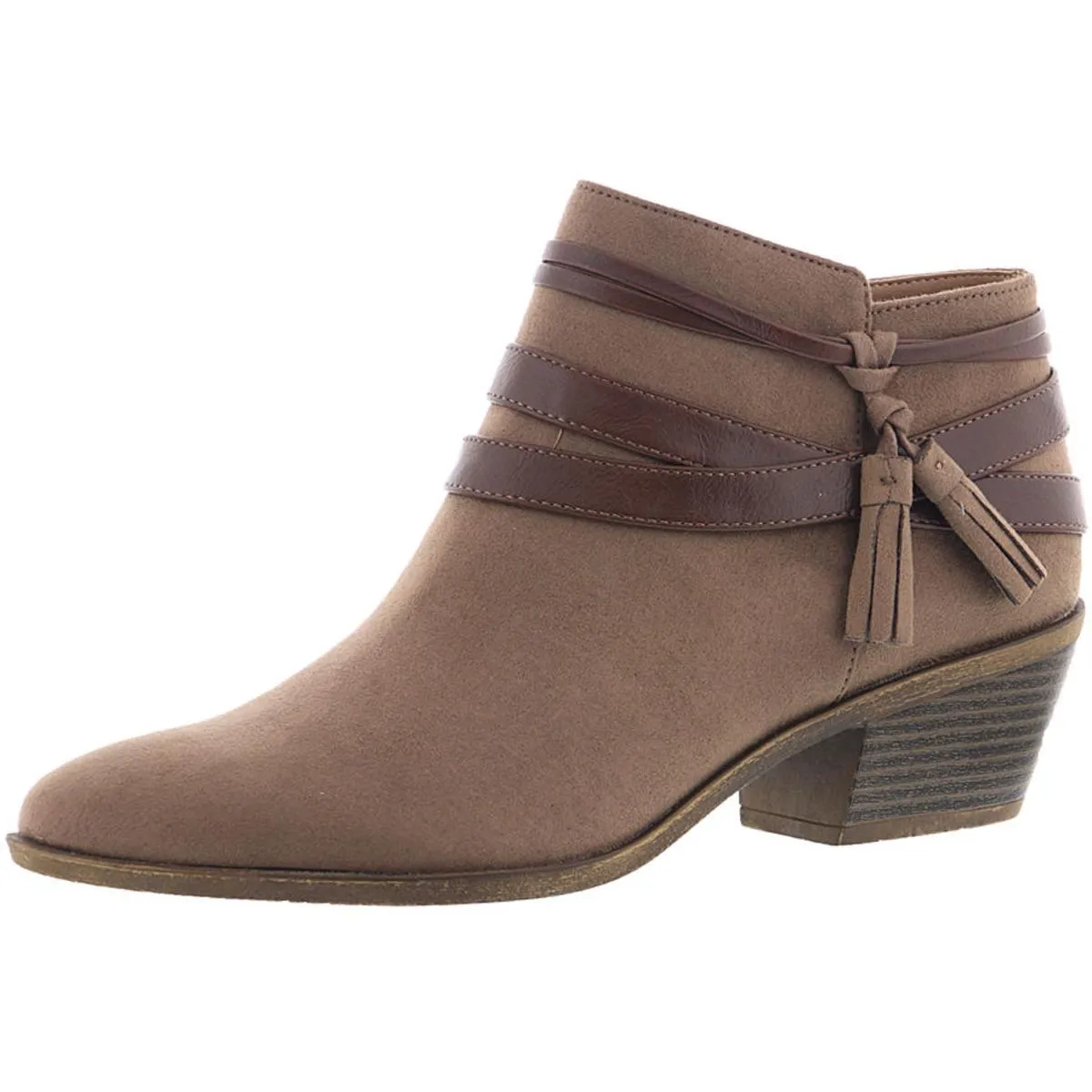 Paloma Womens Microsuede Zipper Ankle Boots