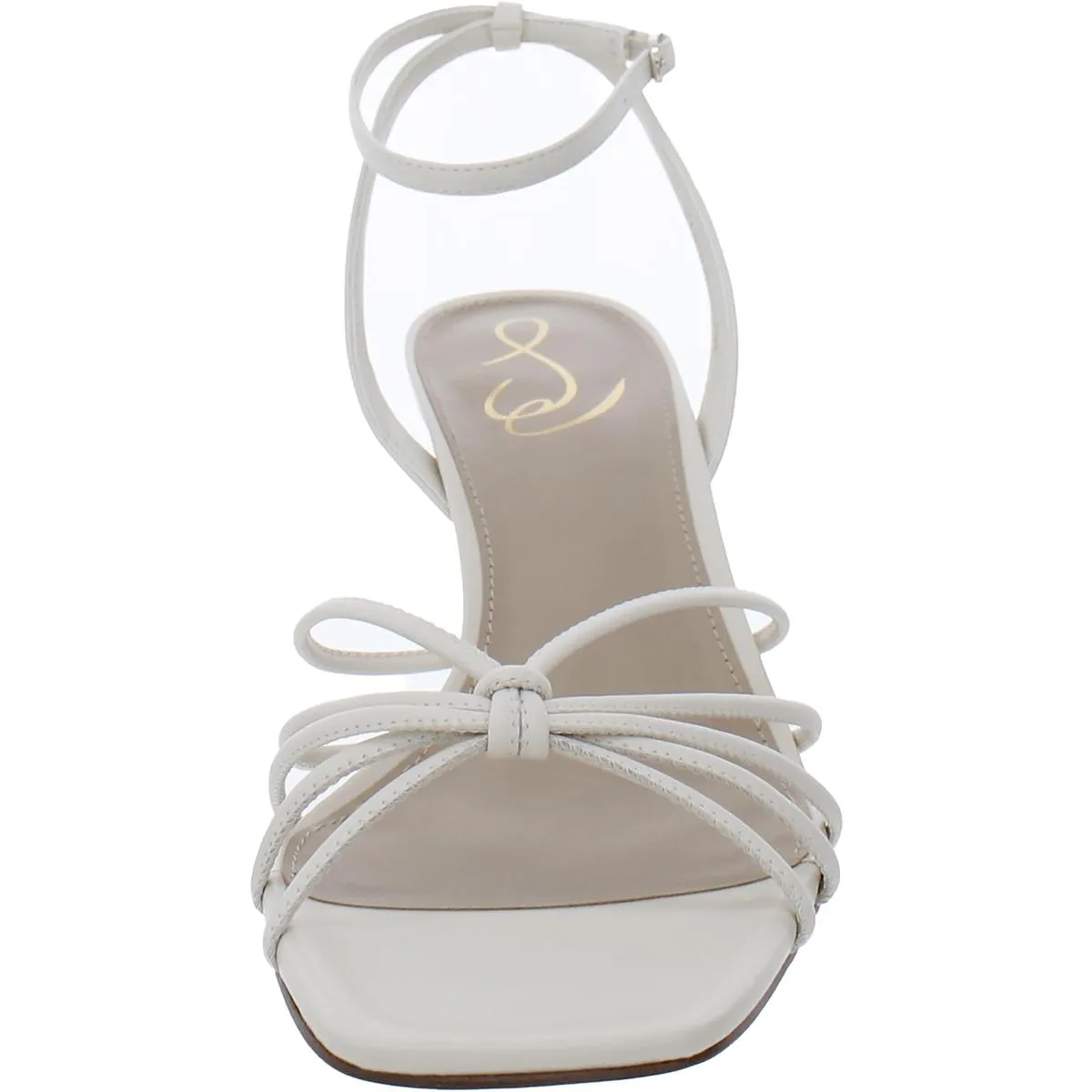Philippa Womens Faux Leather Ankle Strap Heels