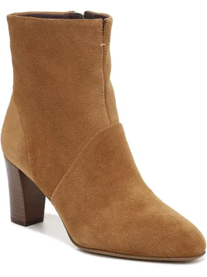 Pia Womens Leather Zipper Ankle Boots