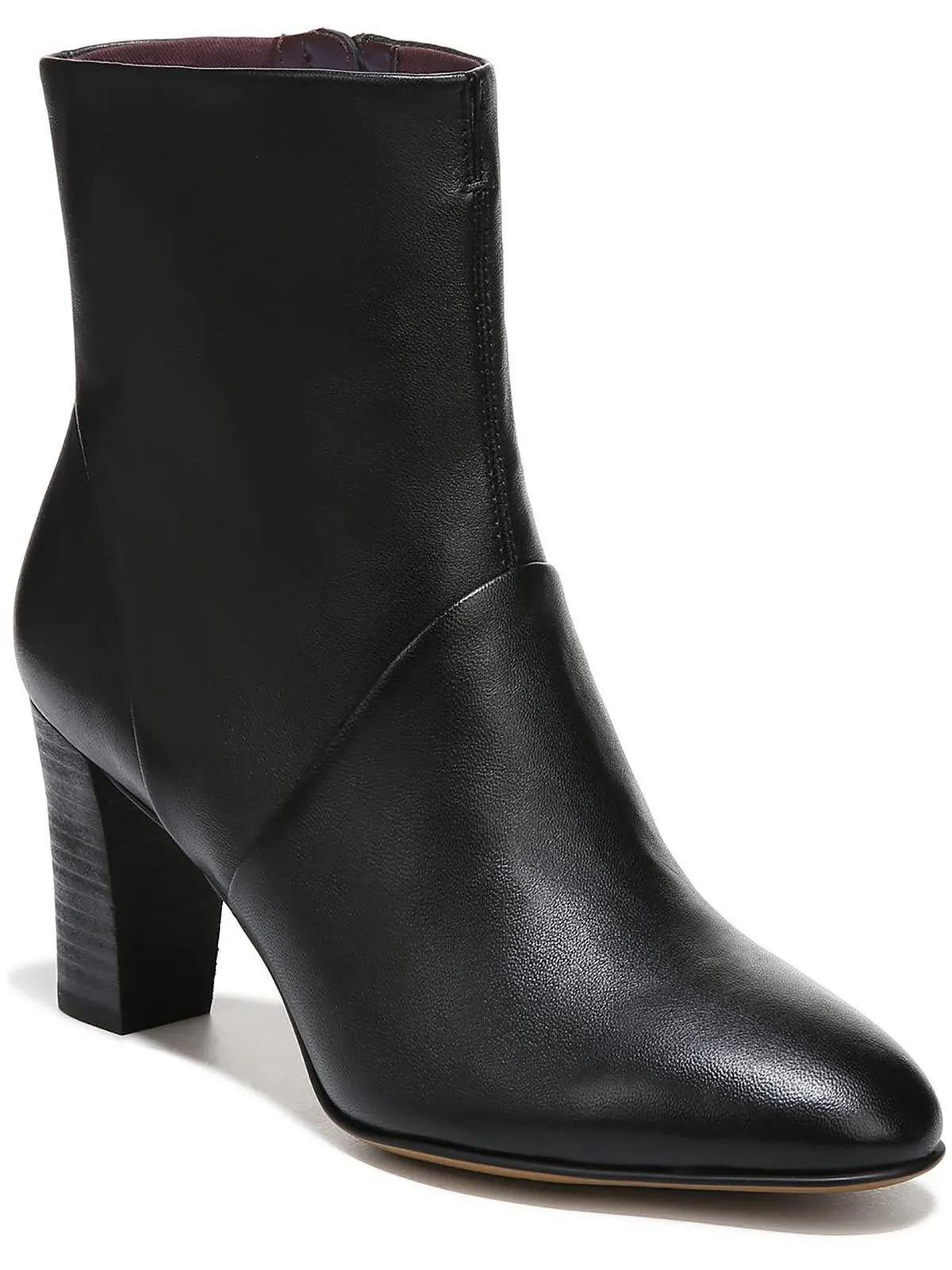 Pia Womens Leather Zipper Ankle Boots