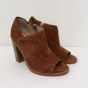 Rag & Bone Peep Toe Booties Mabel Brown Suede Size 36 High Heel Ankle Boots