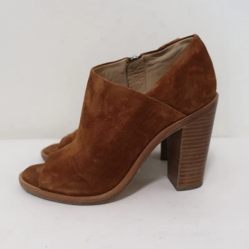 Rag & Bone Peep Toe Booties Mabel Brown Suede Size 36 High Heel Ankle Boots