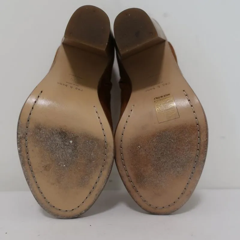 Rag & Bone Peep Toe Booties Mabel Brown Suede Size 36 High Heel Ankle Boots