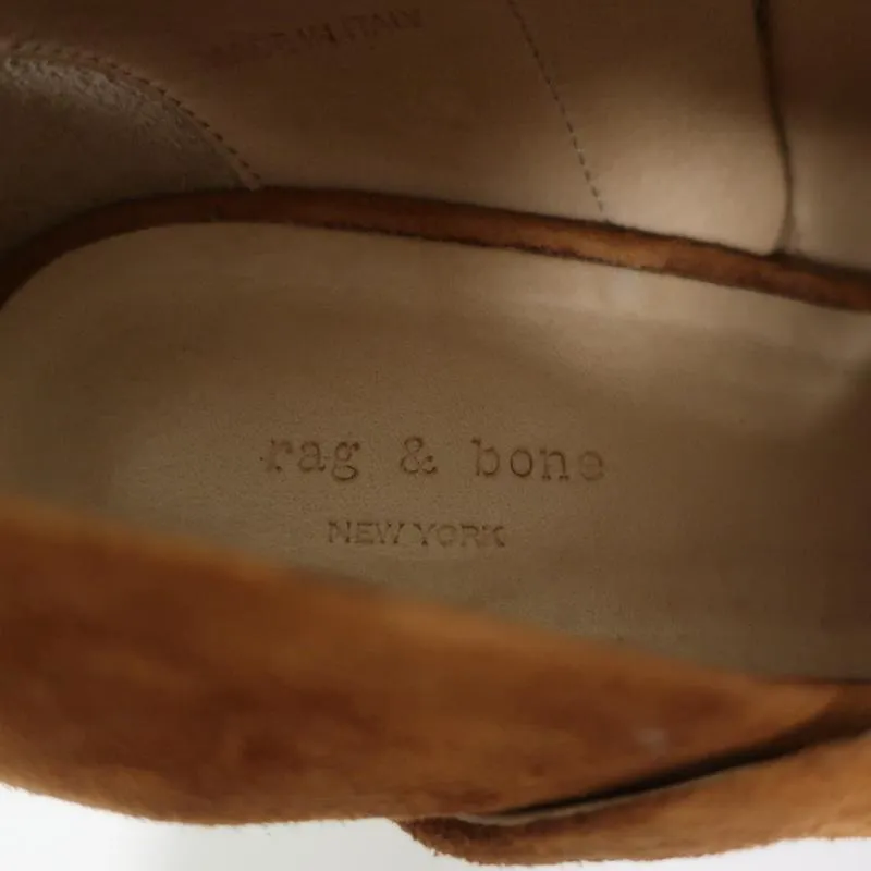 Rag & Bone Peep Toe Booties Mabel Brown Suede Size 36 High Heel Ankle Boots