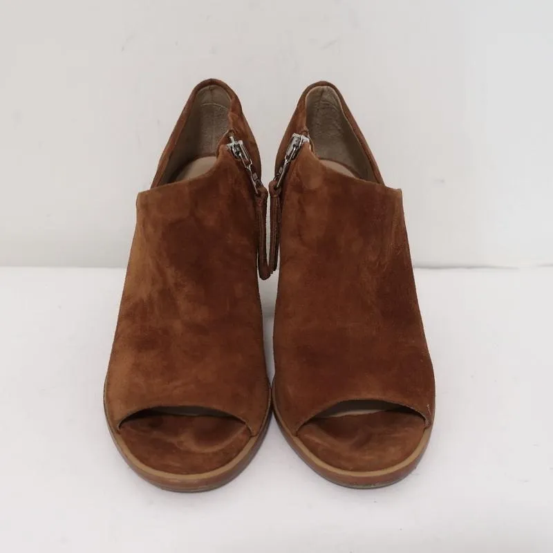 Rag & Bone Peep Toe Booties Mabel Brown Suede Size 36 High Heel Ankle Boots