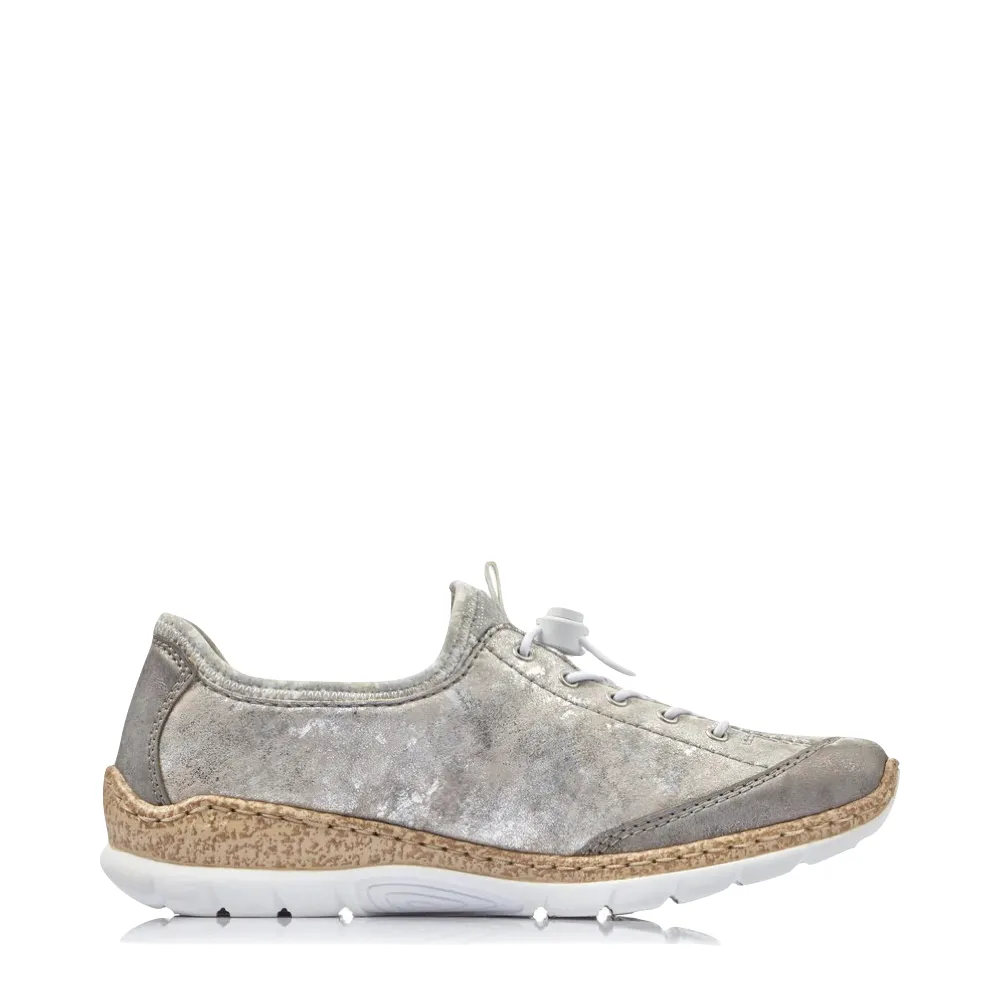 Rieker Women's Nikita K6 Bungee Side Zip Sneaker in Grey