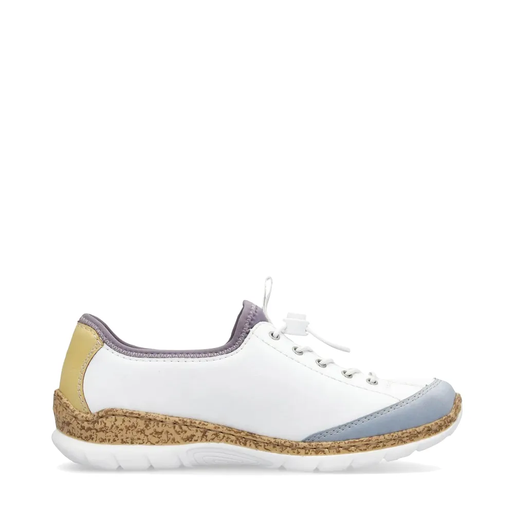 Rieker Women's Nikita K6 Bungee Side Zip Sneaker in White
