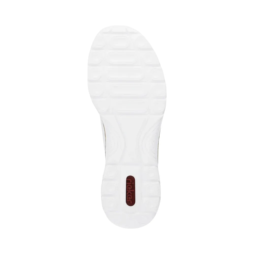 Rieker Women's Nikita K6 Bungee Side Zip Sneaker in White