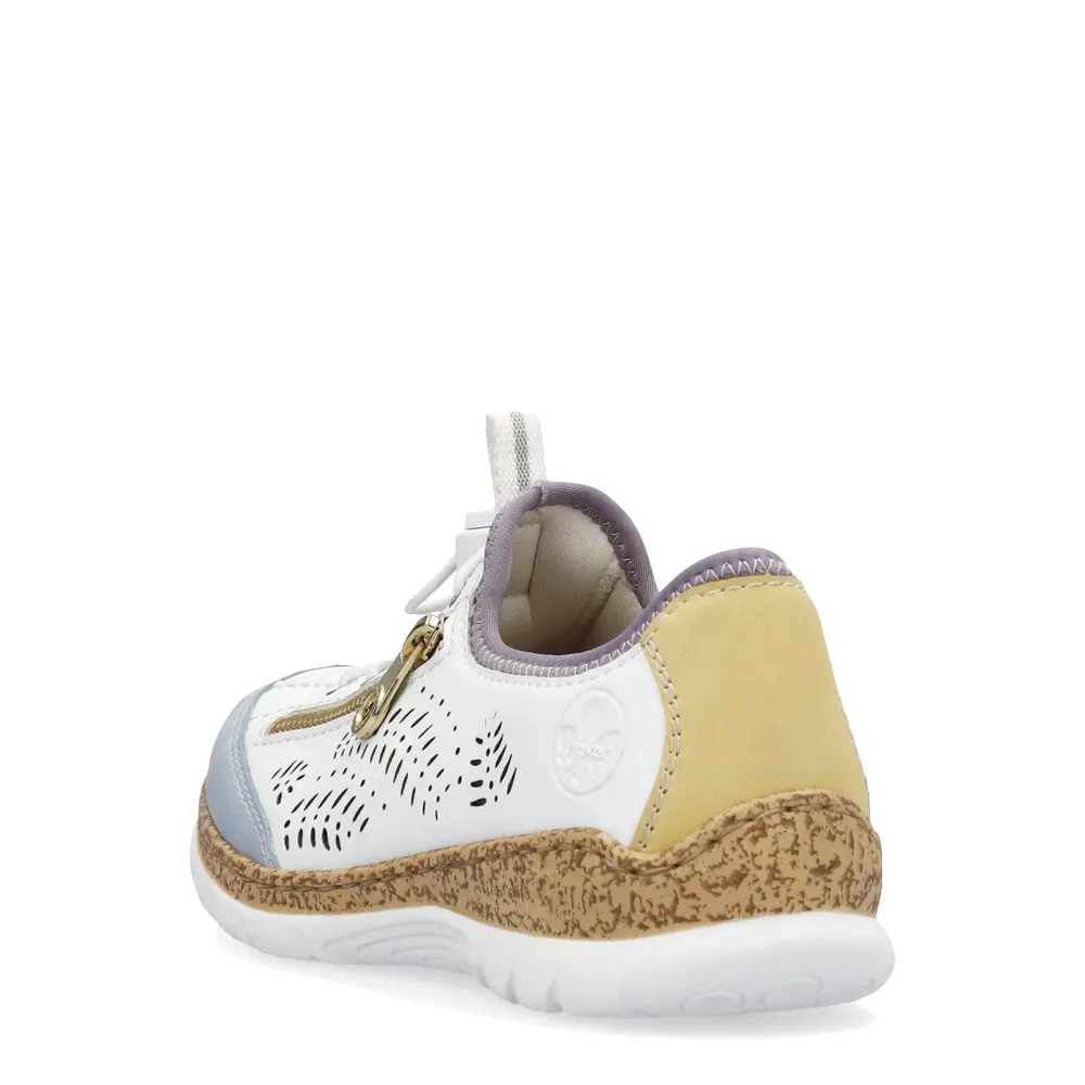Rieker Women's Nikita K6 Bungee Side Zip Sneaker in White