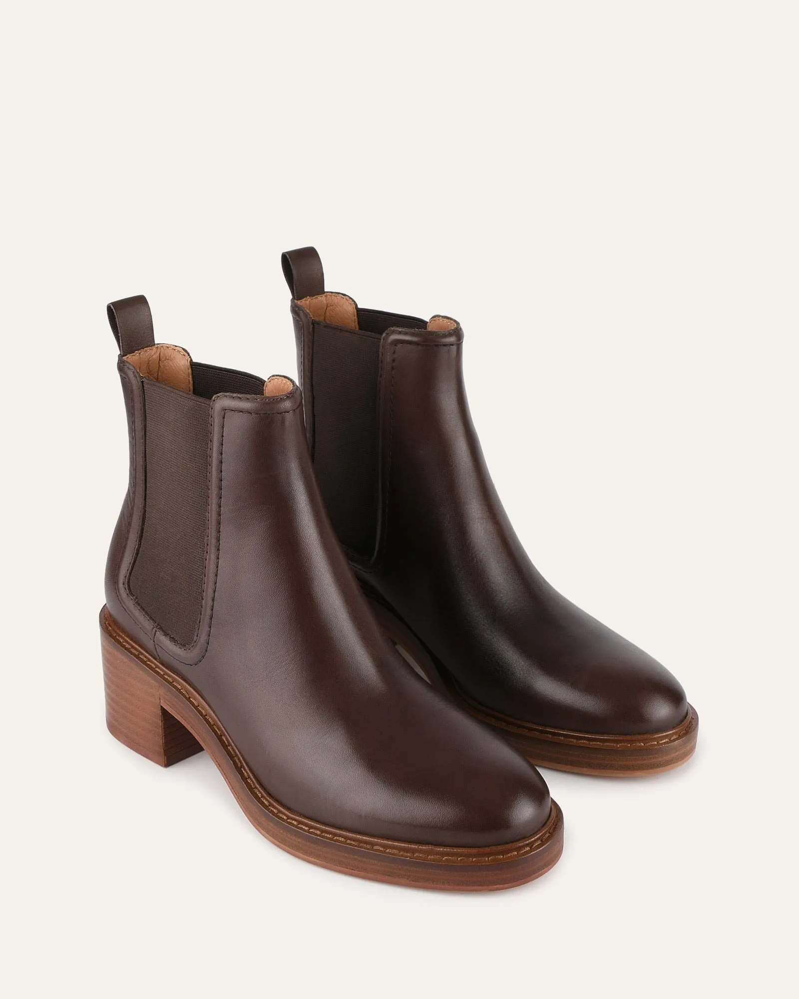 RYE MID ANKLE BOOTS CHESTNUT LEATHER