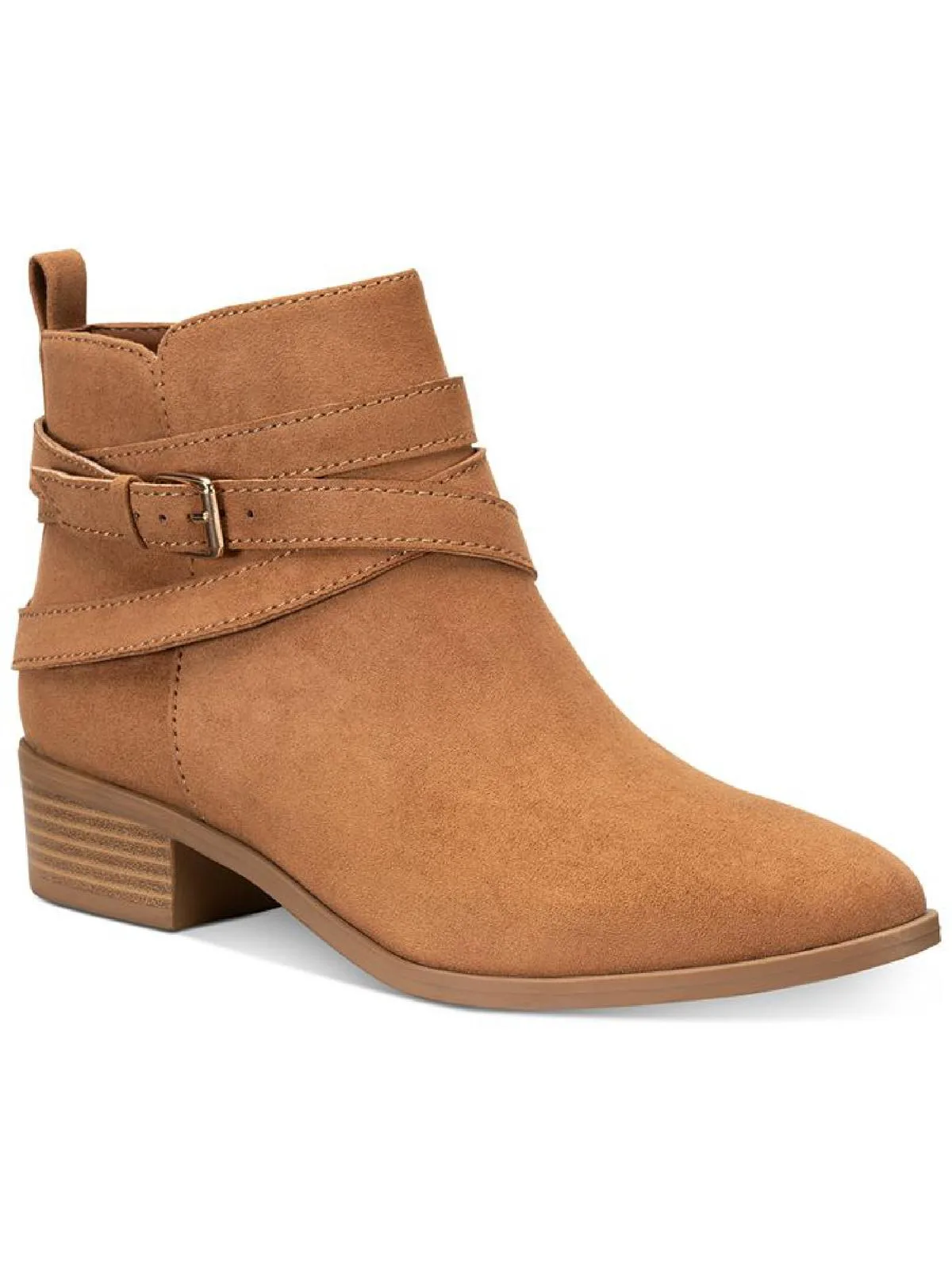 Saandis Womens Microsuede Zip-Up Ankle Boots