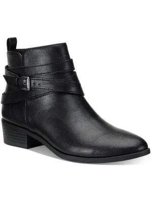 Saandis Womens Microsuede Zip-Up Ankle Boots