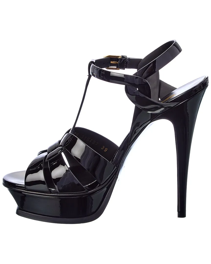 Saint Laurent Tribute 105 Patent Platform Sandal