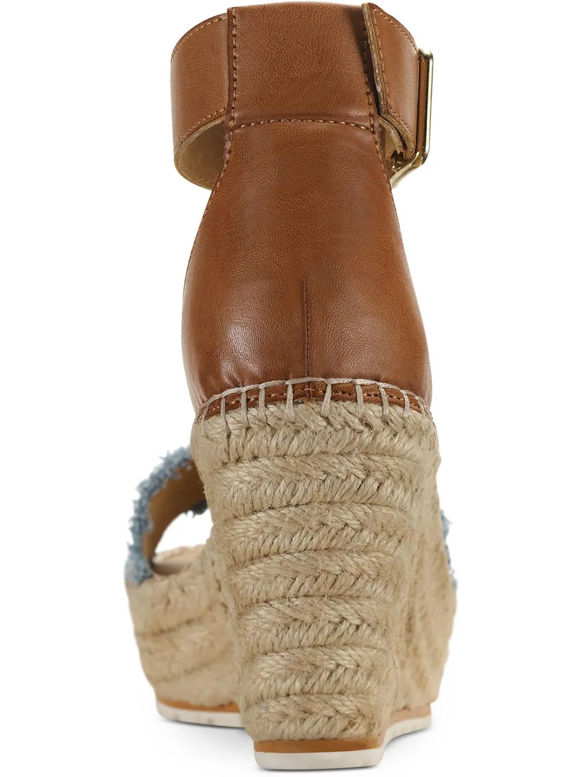 Sammi  Womens Covered Wedge Ankle Strap Espadrilles