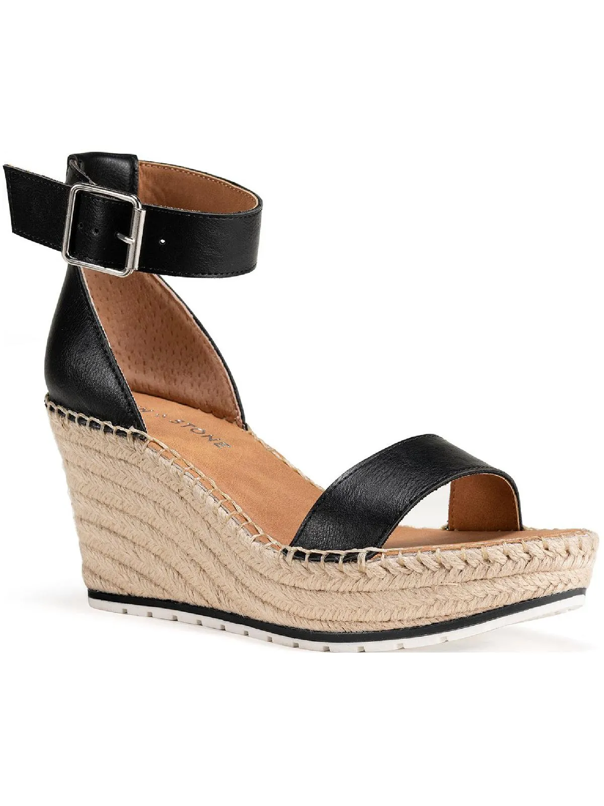 Sammi  Womens Covered Wedge Ankle Strap Espadrilles