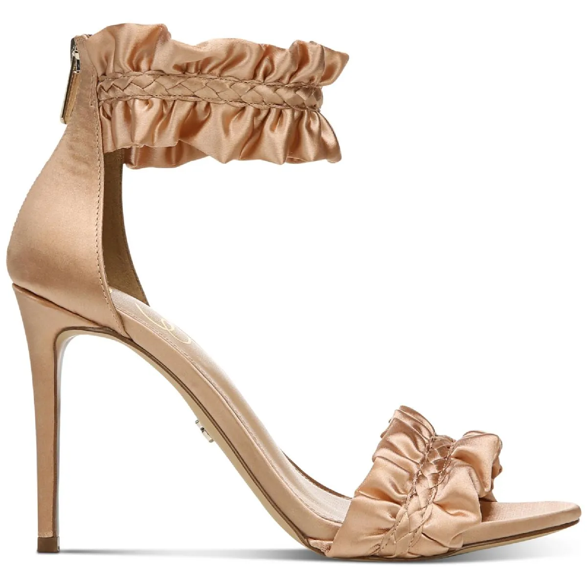 Sawyer Womens Satin Ankle Strap Heels
