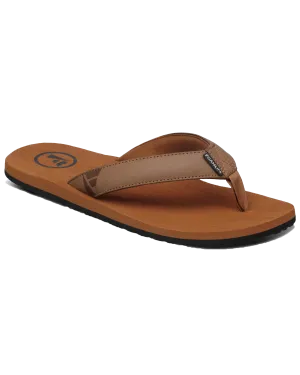 Seales Mens Flip Flops in Tan & Tan