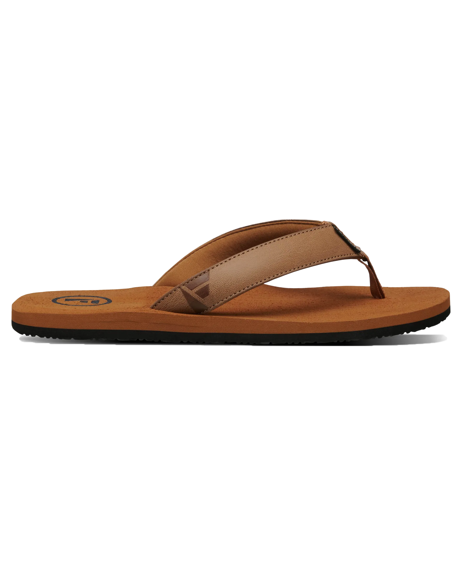 Seales Mens Flip Flops in Tan & Tan