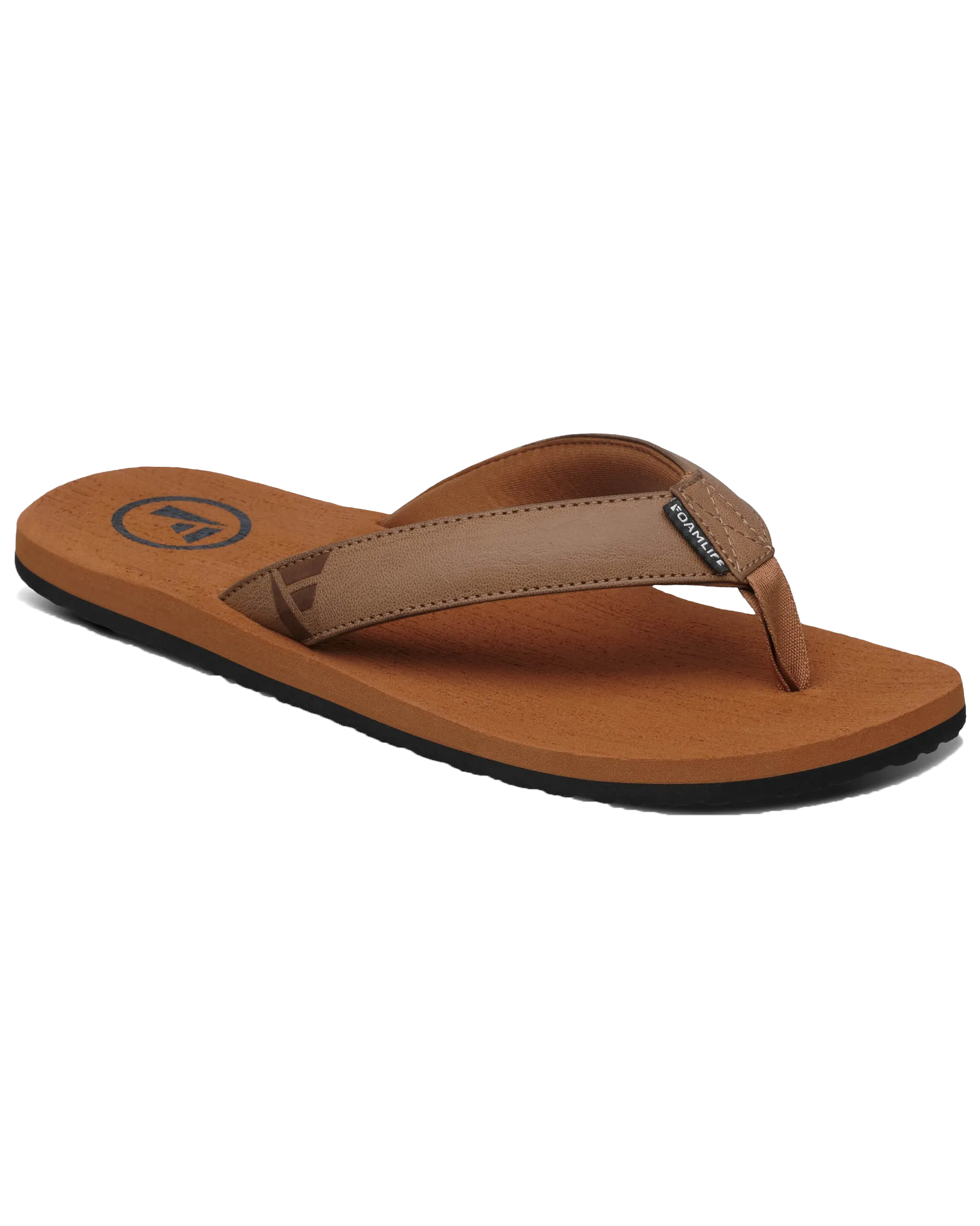 Seales Mens Flip Flops in Tan & Tan