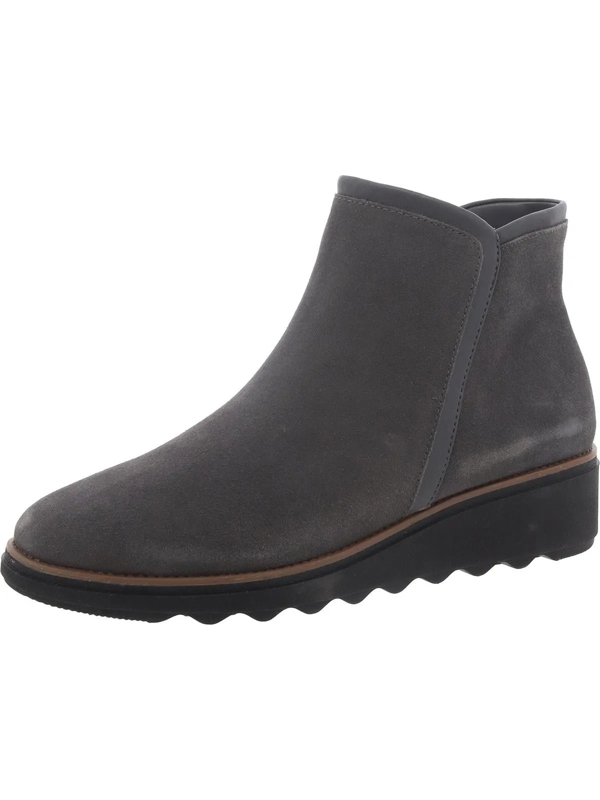 Sharon Heights Womens Suede Almond Toe Ankle Boots