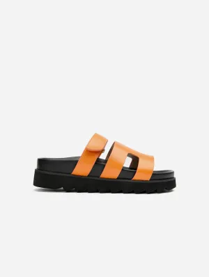 Shea Women's Vegan Leather Slide Sandals | Orange