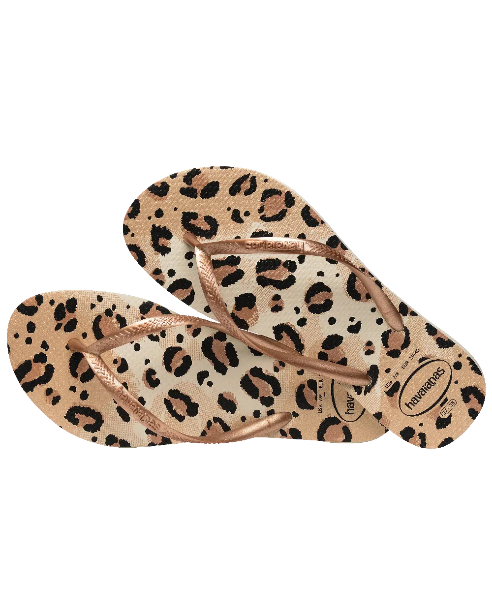 Slim Animals Flip Flops in Beige & Beige