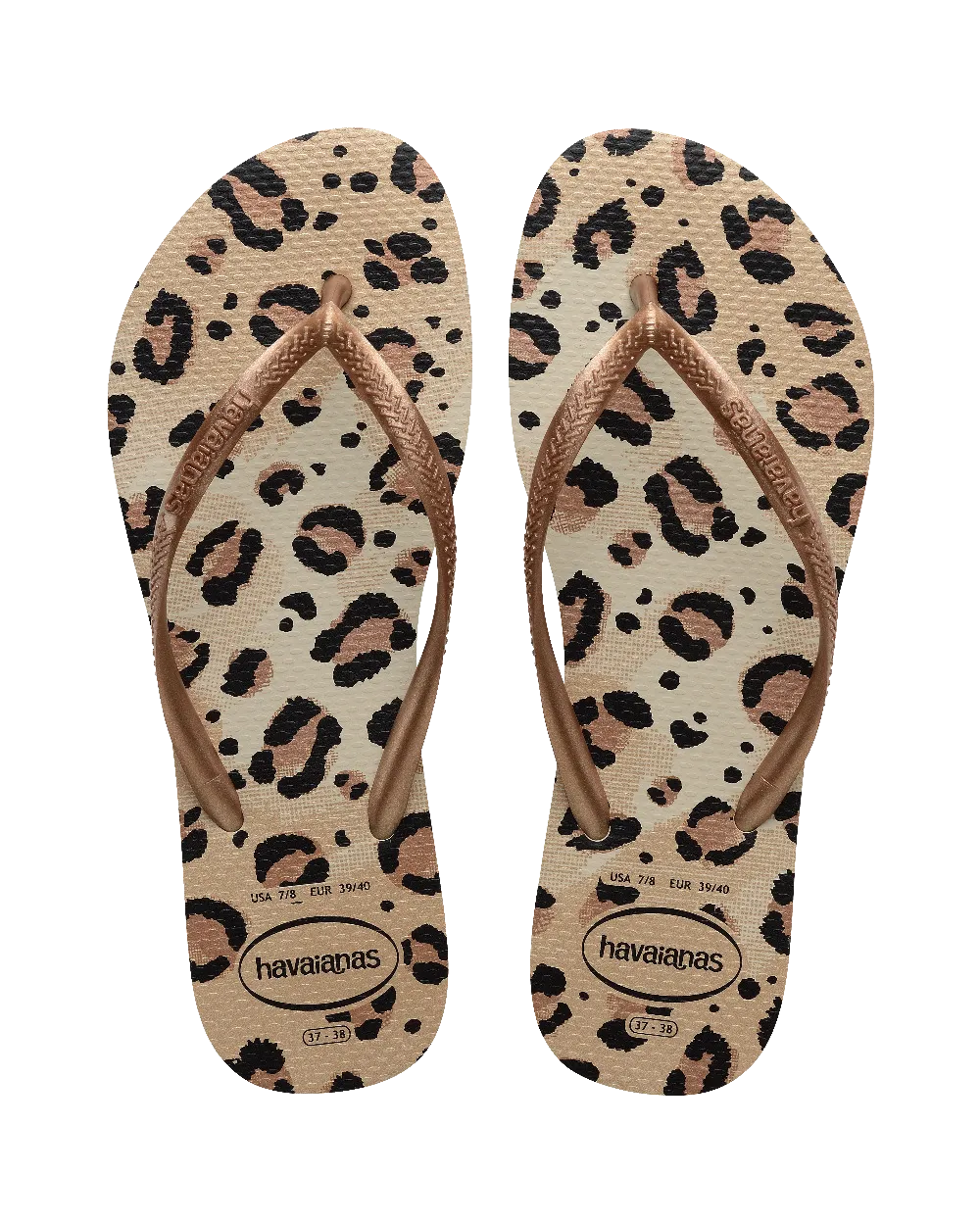 Slim Animals Flip Flops in Beige & Beige