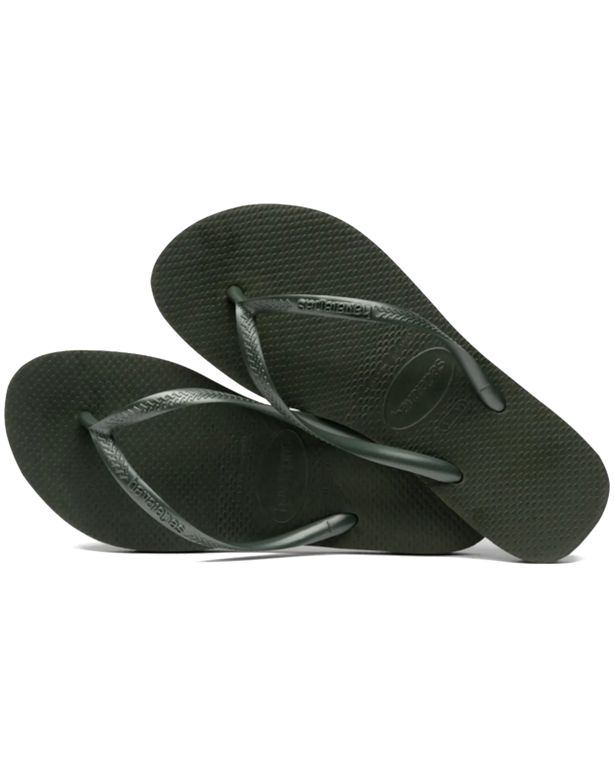 Slim Flip Flops in Green Olive