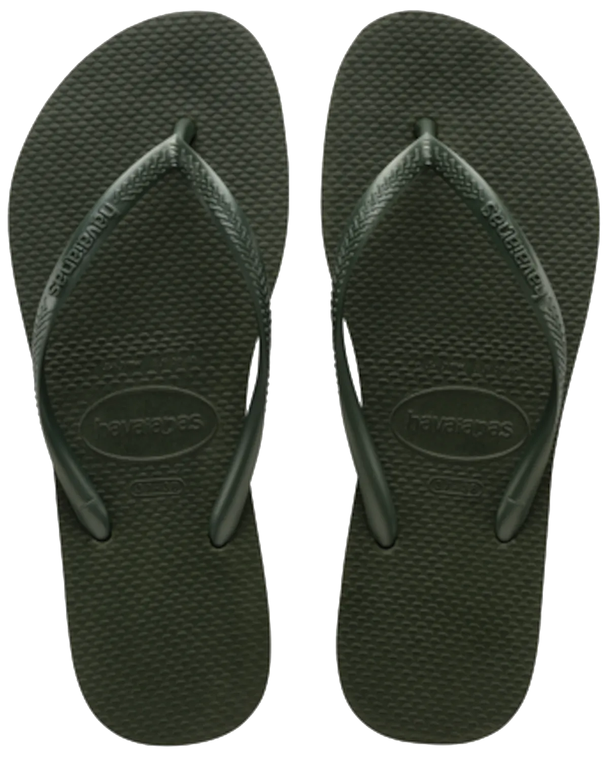Slim Flip Flops in Green Olive