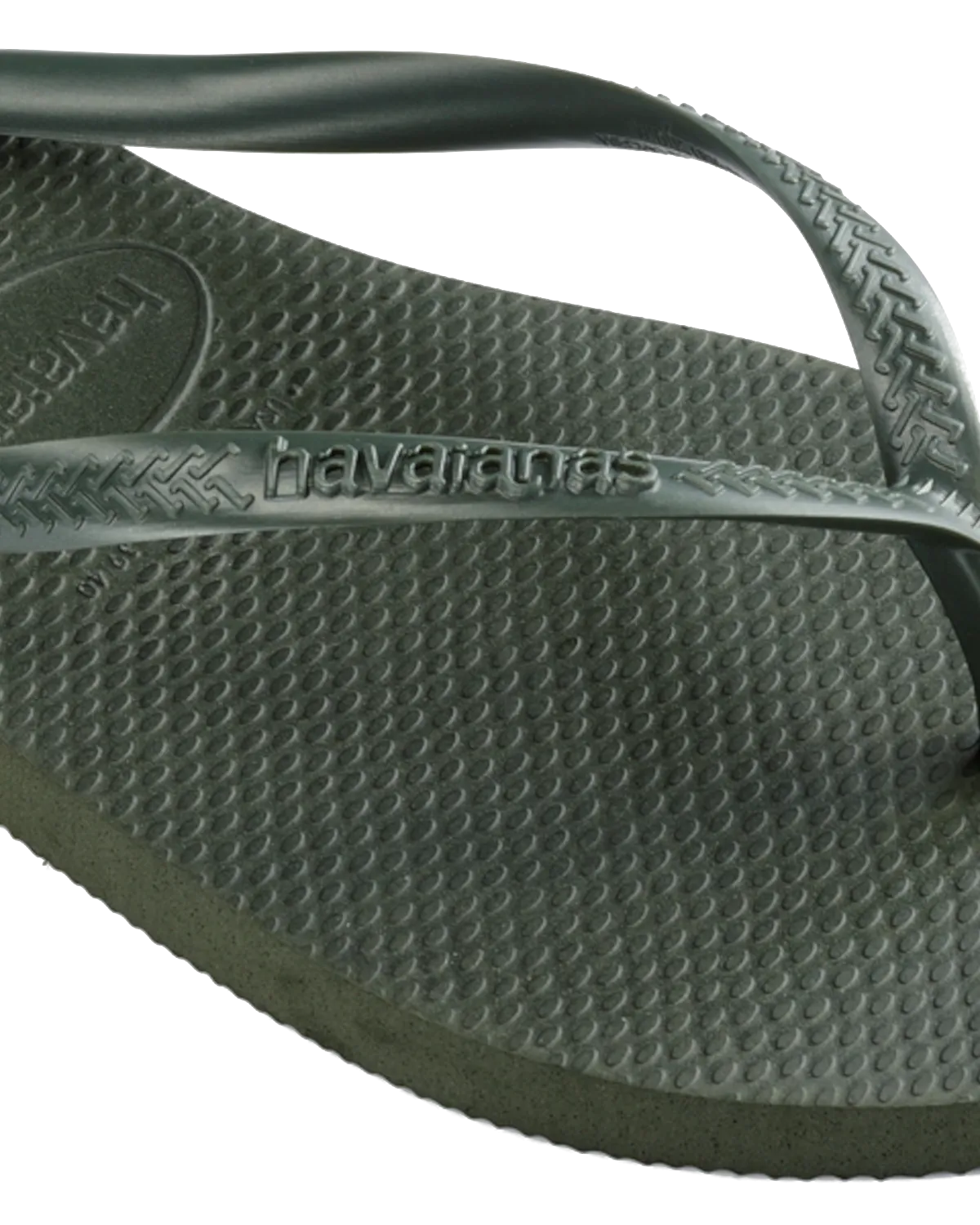 Slim Flip Flops in Green Olive