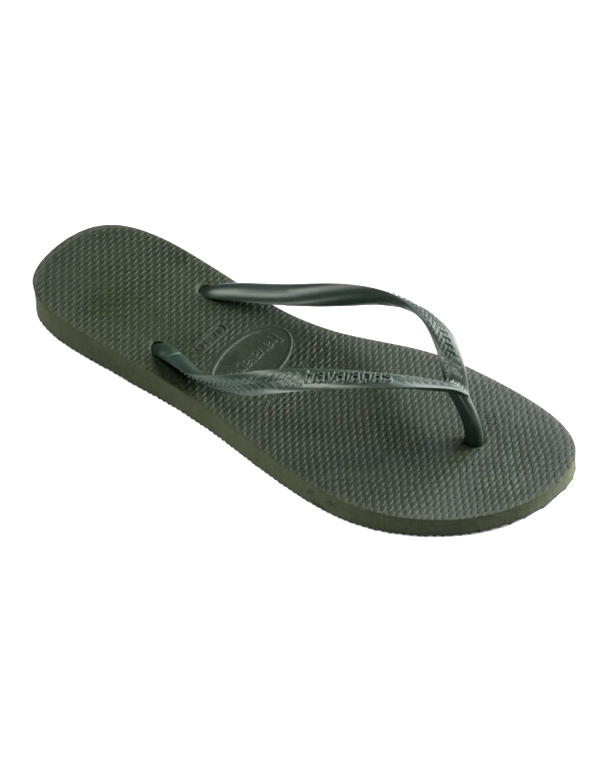 Slim Flip Flops in Green Olive