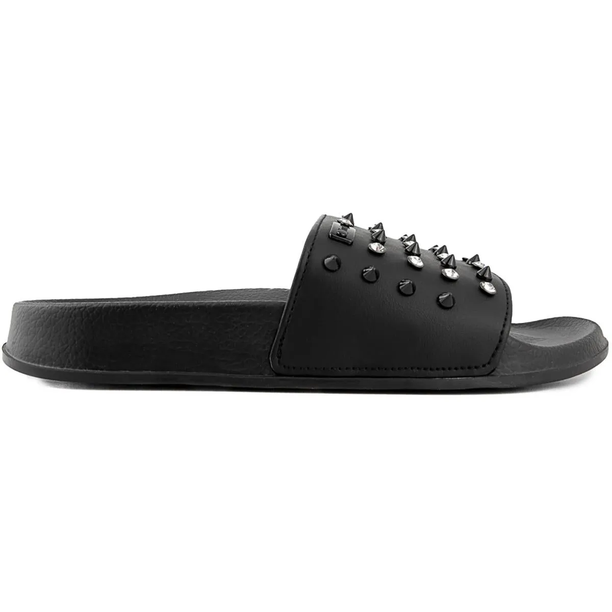 Slone Womens Studded Open Toe Slide Sandals