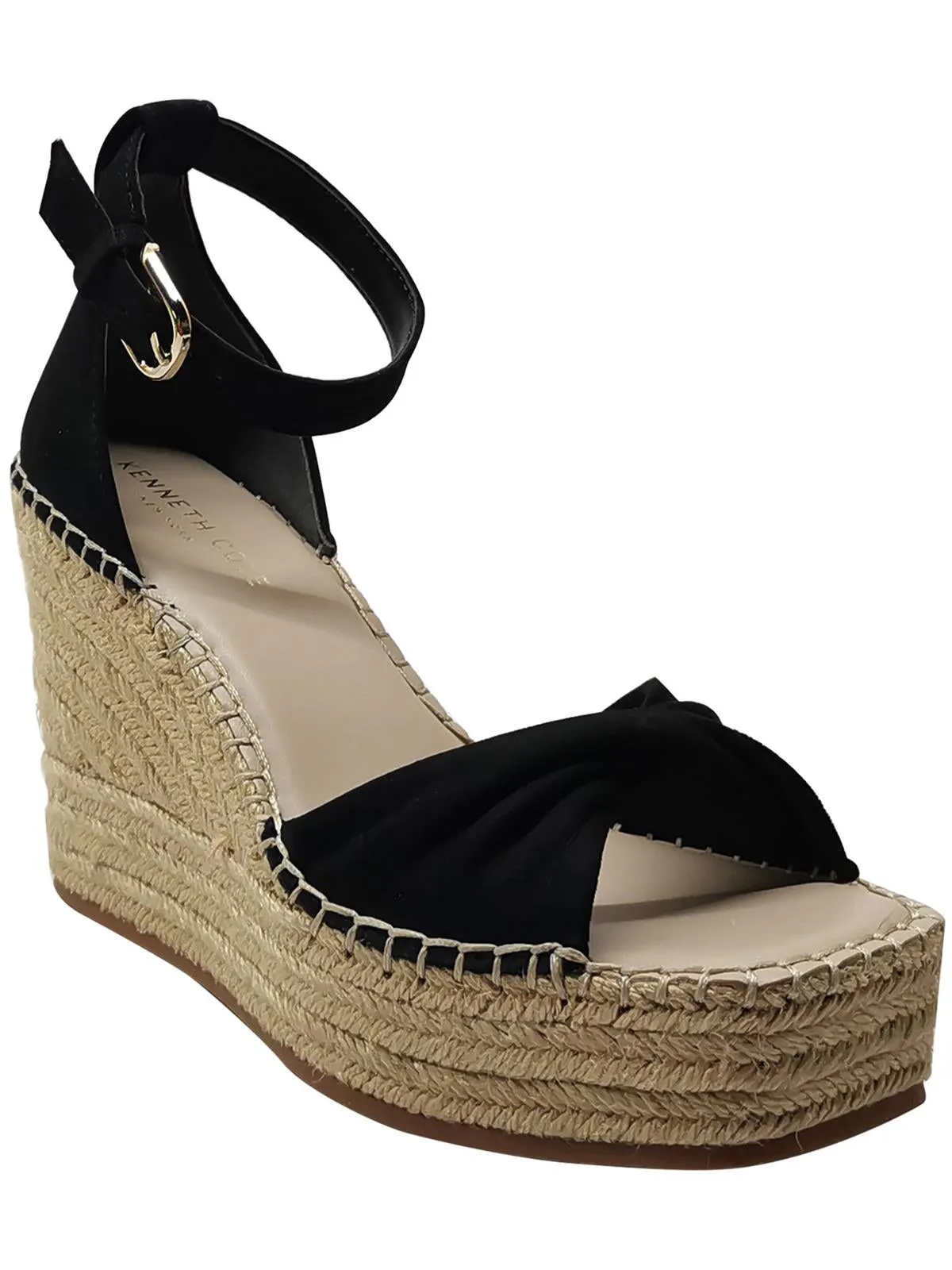 SOL Womens Ankle Strap Open Toe Wedge Heels