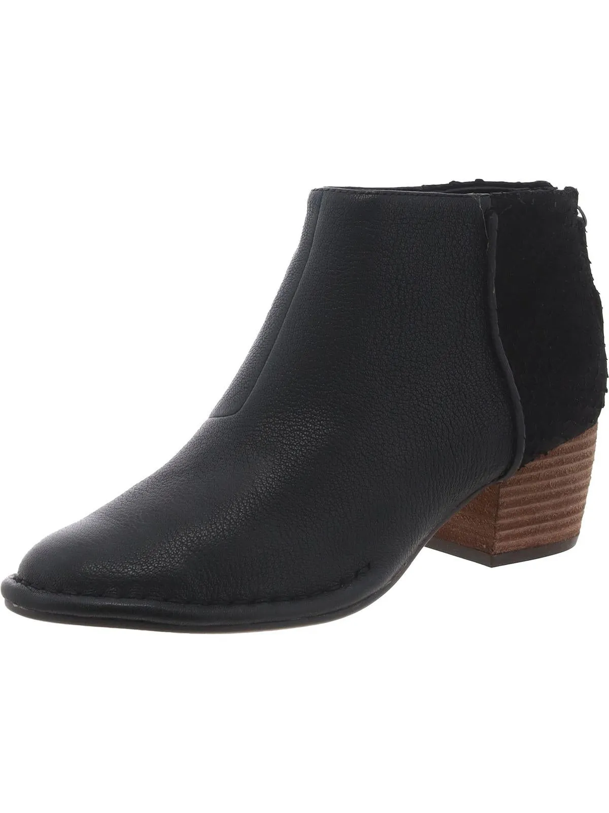 Spiced Ruby Womens Leather Textured Ankle Boots